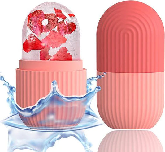 Ice Roller Facial Massage – Reusable Silicone Ice Cube Roller for Face, Eyes & Neck | Shrinks Pores, Reduces Puffiness, Dark Circles & Eye Bags